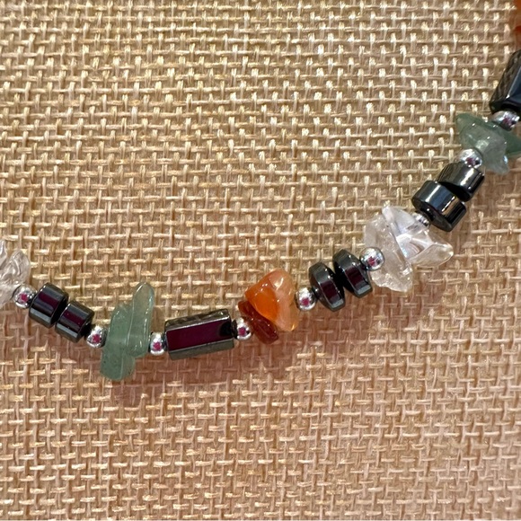 Multi-Color Genuine Gemstone Necklace & Bracelet Set, convertible - Picture 9 of 14